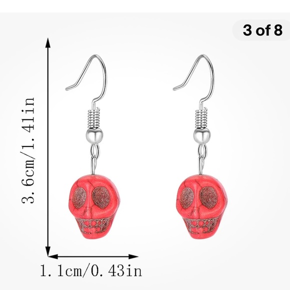 1Pairs Mushroom Earrings For Women Long Pendant Glass Mushroom Earrings - Picture 5 of 6